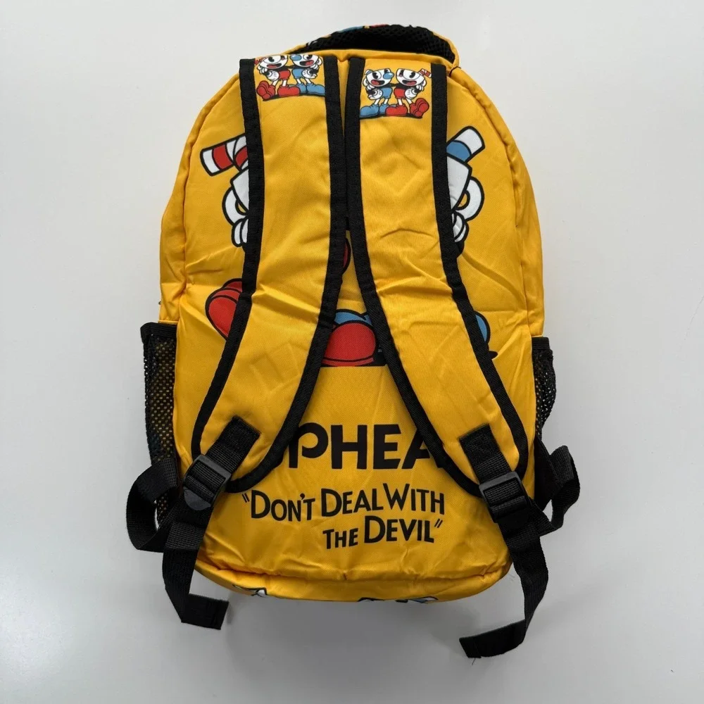 Cuphead And MugMan Loungefly Dont Deal with the Devil Backpack‎ Yellow Full Size